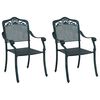 vidaXL Sedia da Giardino 2 pcs Verde 64 x 62 x 93cm Alluminio