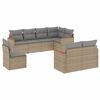 vidaXL Set Divano da Giardino 8 pz con Cuscini Beige in Polyrattan