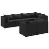 vidaXL Set Salotto da Giardino con Cuscini 7pz Nero Polyrattan