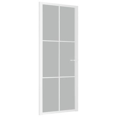 vidaXL Porta Interna 83x201,5 cm Bianco Opaco Vetro e Alluminio
