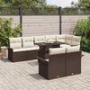 vidaXL Set Divano da Giardino con cuscino 9 pcs Marrone Poly Rattan