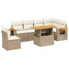 vidaXL Set Divani da Giardino 7 pz con Cuscini Beige in Polyrattan