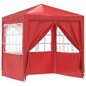 vidaXL Tenda Party 200 x 200 x 240 cm Rosso PE e Acciaio