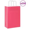 vidaXL Sacchetti di Carta 250 pz con Manici Rosa 21x11x31 cm