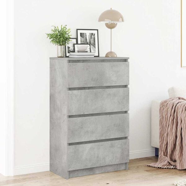 vidaXL Credenza Grigio Cemento 60x35x98,5 cm in Legno Multistrato