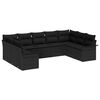 vidaXL Set Divano da Giardino con archiviazione 9 pcs Nero polyrattan