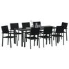 vidaXL Set da Pranzo per Giardino 9 pcs Nero