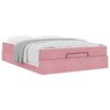 vidaXL Struttura letto con materasso con materasso 2 pcs Rosa Velluto