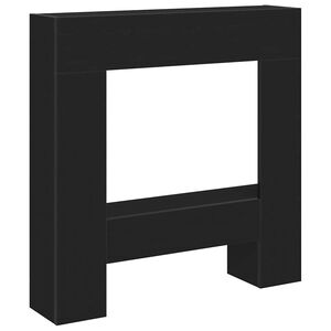 vidaXL Cornice per Camino Rovere Nero 81x18x82 cm in Truciolato