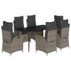 vidaXL Set da Pranzo da Giardino 7 pz con Cuscini in Polyrattan Grigio