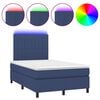 vidaXL Letto a Molle con Materasso e LED Blu 120x200cm in Tessuto