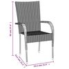vidaXL Set da Pranzo da Giardino 5 pz Grigio in Polyrattan