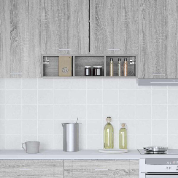 vidaXL Armadio pensile Grigio Sonoma 20 x 29,5 x 80 cm