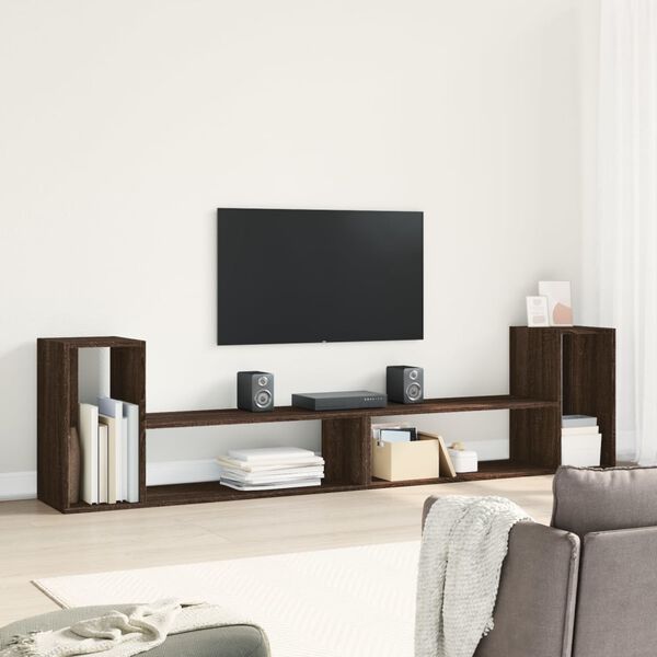 vidaXL Mobili TV 2 pz Rovere Marrone 100x30x50 cm in Legno Multistrato