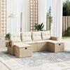 vidaXL Set Divano da Giardino 6 pz con Cuscini Beige in Polyrattan