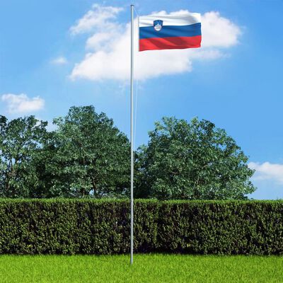 vidaXL Bandiera della Slovenia con Pennone in Alluminio 6,2 m