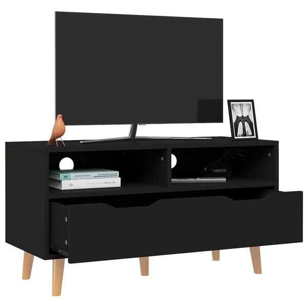 vidaXL Mobile Porta TV Nero 90x40x48,5 cm in Legno Multistrato