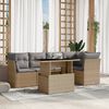 vidaXL Set Divano da Giardino 6 pz con Cuscini Beige in Polyrattan