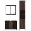 vidaXL Set Mobili da Bagno 3 pz Rovere Marrone in Legno Multistrato
