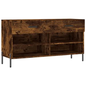 vidaXL Panca Porta Scarpe Rovere Fumo 102x35x55 cm Legno Multistrato