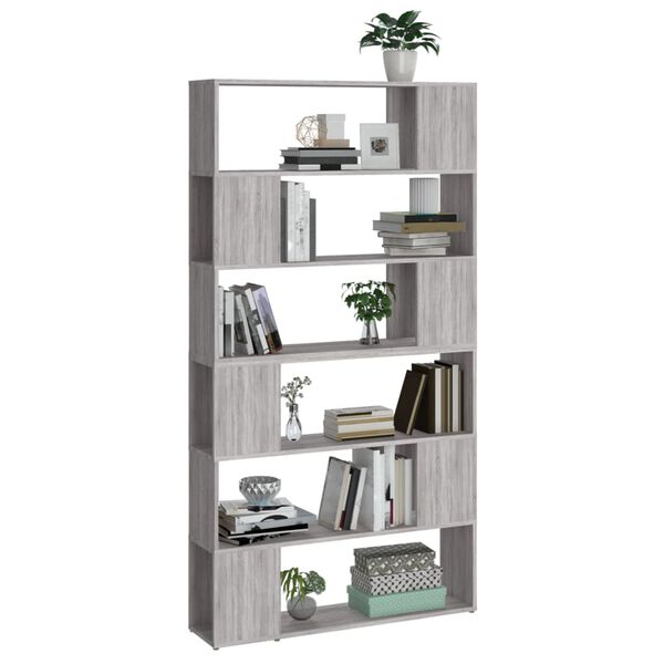 vidaXL Libreria/Divisorio Grigio Sonoma 100x24x188 cm
