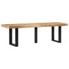 vidaXL Panca 160 cm in Legno Massello di Mango Grezzo e Acciaio