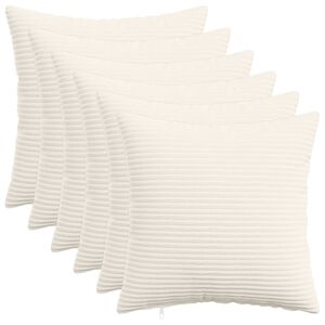 vidaXL Federa 6 pcs HEERLEN Crema 30 x 30 cm corduroy