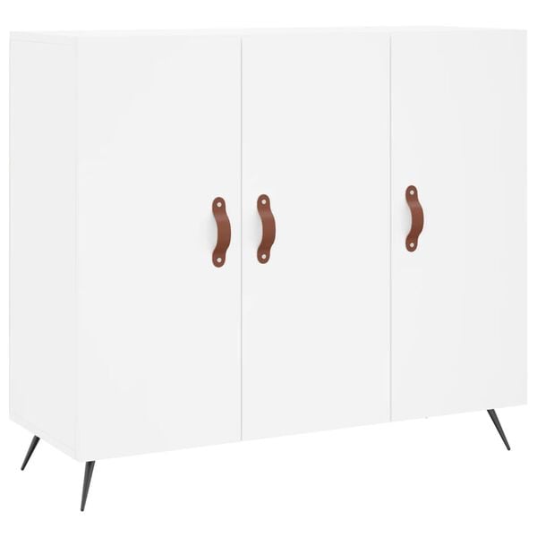vidaXL Credenza Bianca 90x34x80 cm in Legno Multistrato