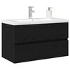 vidaXL Mobile lavabo Rovere nero 80 x 39 x 62 cm Legno multistrato