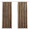 vidaXL Tende Oscuranti con Ganci 2 pz Beige in Velluto 140x175 cm
