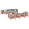 vidaXL Set Divani Giardino 9 pz Cuscini Legno Massello Abete Douglas