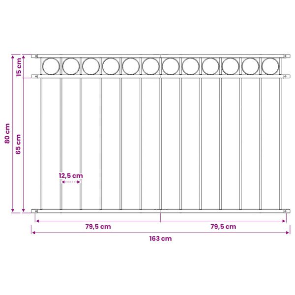 VidaXL Pannello Privacy Esterno In Acciaio, Design A Griglia Floreale, 200x150 Cm, Colore Antracite - Per Giardino E Balcone