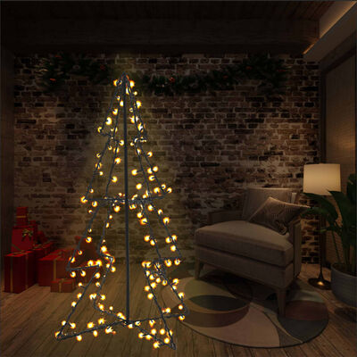vidaXL Albero di Natale a Cono 160 LED per Interni Esterni 78x120 cm