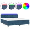 vidaXL Letto a Molle con Materasso e LED Blu Scuro 160x200 cm
