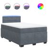 vidaXL Giroletto a Molle con Materasso Grigio Scuro 120x190 cm Velluto