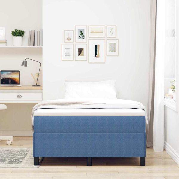 vidaXL Letto a molle Blu 120 x 200 cm Velluto