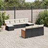 vidaXL Set Divani da Giardino 10pz con Cuscini in Polyrattan Nero