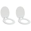 vidaXL Sedile del WC 2 pcs Bianco 44 x 38 cm Pannello MDF