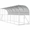 vidaXL Gabbia per Polli Contro il Muro Argento 600 x 150 x 215 cm