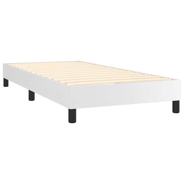 vidaXL Struttura Letto a Rete a Molle Bianco 90x200 cm in Similpelle