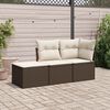 vidaXL Set Divano da Giardino 3 pz con Cuscini Marrone in Polyrattan