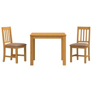 vidaXL Set da pranzo 3 pz Grigio Legno di Quercia Massello