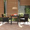 vidaXL Set da Pranzo per Giardino 3 pz con Cuscini Polyrattan Nero
