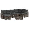 vidaXL Set Divano da Giardino 8 pcs Grigio polyrattan