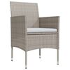 vidaXL Set da Pranzo da Giardino 5 pz con Cuscini Beige e Nero