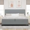 vidaXL Letto a molle con materasso Grigio chiaro 200 x 200 cm Tessuto