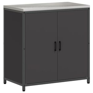 vidaXL Stoccaggio in cucina con porta Nero 60 x 50 x 92 cm Acciaio
