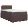 vidaXL Letto con Box Spring, Materasso e LED Marrone Scuro Tessuto