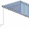 vidaXL Tenda Sole Retrattile Manuale con Parasole 4,5x3m Blu e Bianco