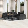 vidaXL Set Divano da Giardino con cuscino 13 pcs Nero polyrattan